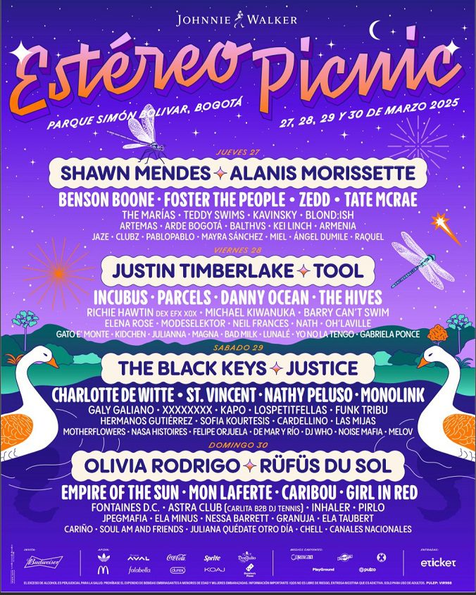 Festival Estéreo Picnic 2025: el lineup por días de Un Mundo Distinto