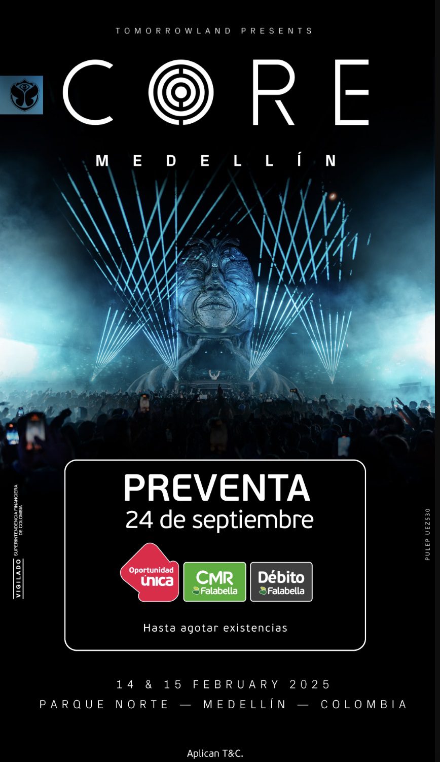 Banco Falabella será el encargado de la preventa de Tomorrowland presenta a CORE