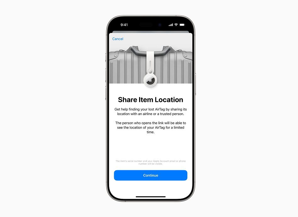 Find My de Apple permite a los usuarios compartir la ubicación de objetos perdidos con terceros