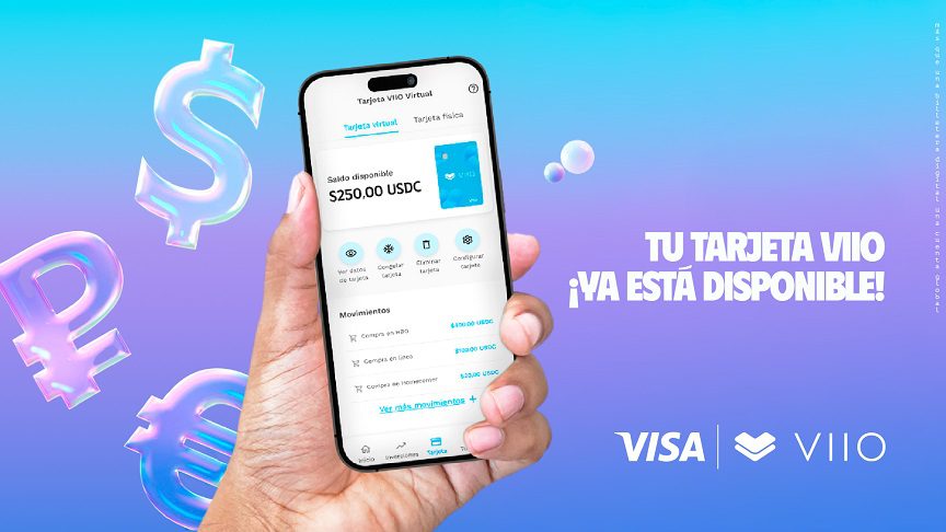 VIIO, Visa y Dock lanzan tarjeta en dólares USDC en Colombia, para democratizar el acceso a servicios financieros globales