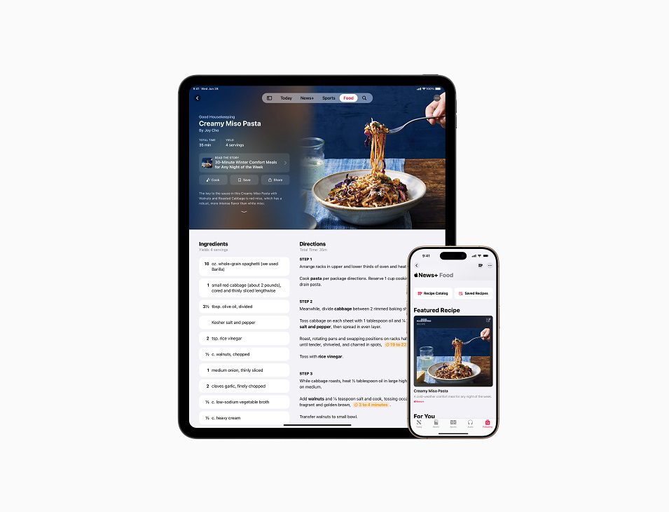 Apple presenta News+ Food