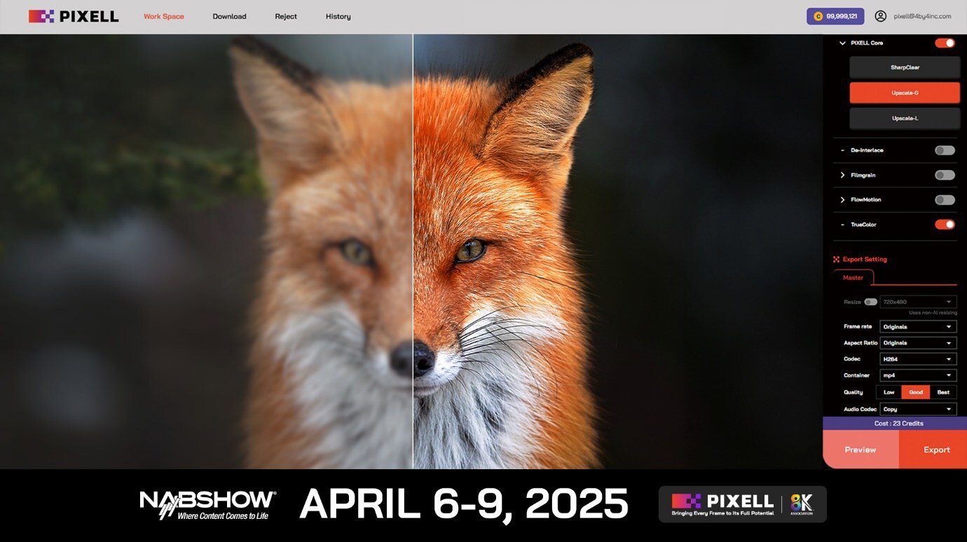 4BY4 presentará la solución de video con inteligencia artificial 'PIXELL' en NAB 2025 con 8K Association