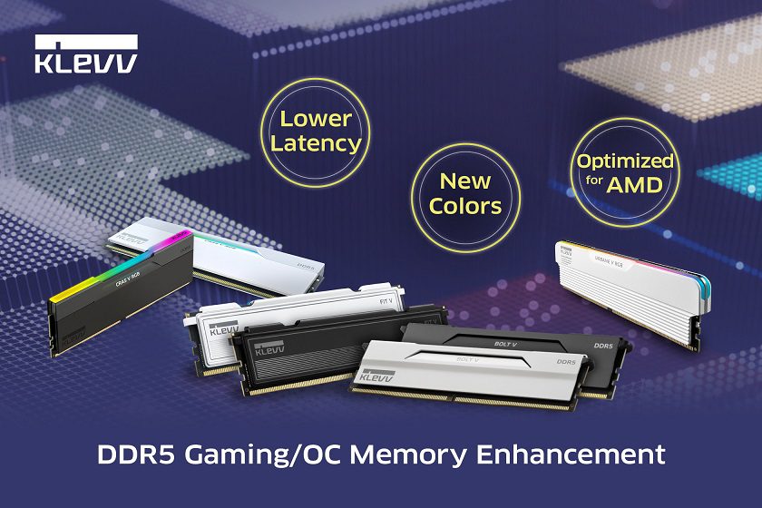 Klevv amplía su línea de memoria ddr5 para juegos/OC con nuevos colores, menor latencia y variantes optimizadas por AMD
