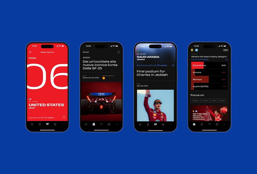 IBM y Scuderia Ferrari HP presentan una aplicación móvil renovada para potenciar la experiencia global de los fanáticos de la Fórmula 1