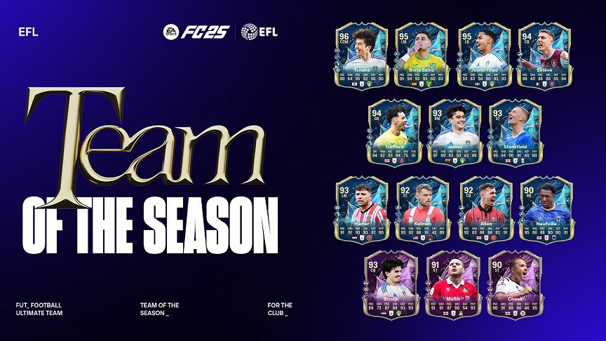 EA Sports FC 25 y EA Sports FC Mobile presentan los Equipos de la Temporada (TOTS) de la Premier League, EFL y BWSL
