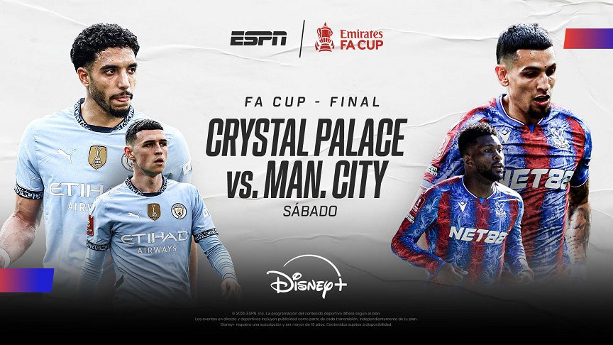 ESPN trae a DISNEY+ la final de la FA Cup entre Crystal Palace y Manchester City en el mítico Wembley