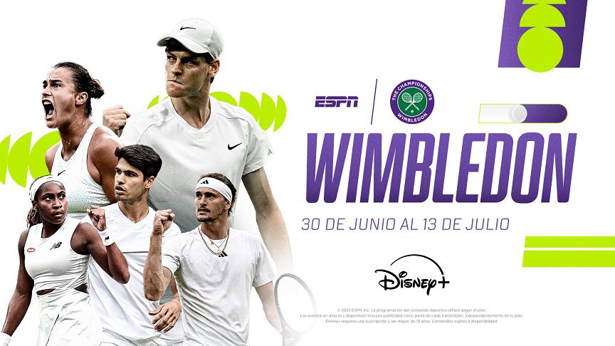 ESPN y DISNEY+ traen el torneo de Wimbledon desde la Catedral del tenis