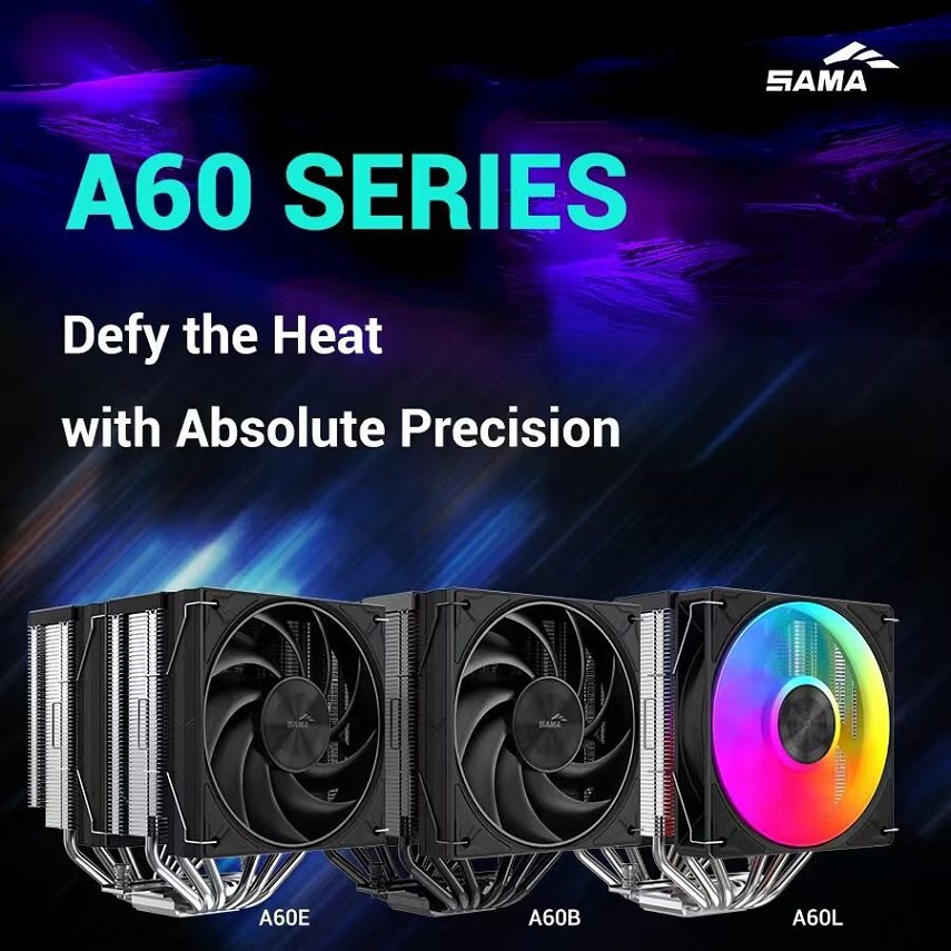 SAMA amplía su línea de refrigeración de CPU con los refrigeradores de aire de las series A60 y A40 para PC