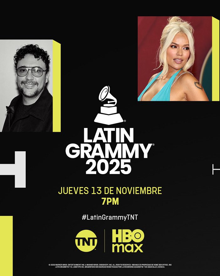TNT y HBO Max transmitirán en vivo de la 26ª entrega anual del Latin Grammy® este 13 de noviembre