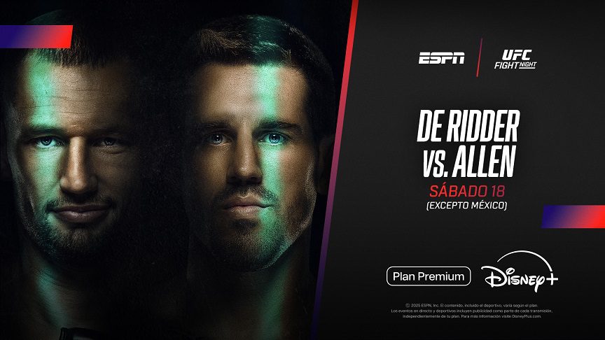 ESPN KNOCKOUT trae a DISNEY+ el UFC desde Canadá, con De Ridder frente a Allen en la estelar  