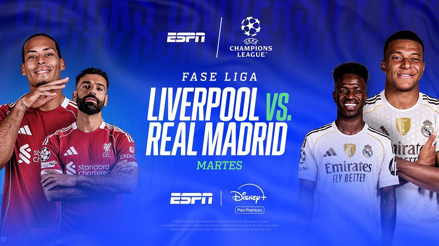 ESPN presenta fecha #4 de la UEFA Champions League, con Liverpool-Real Madrid y PSG-Bayern Munich
