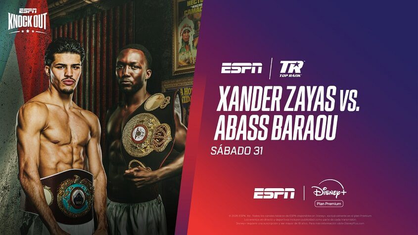 Doble cartelera de ESPN KNOCKOUT: Xander Zayas y Abass Baraou buscan la unificación Superwelter en Puerto Rico