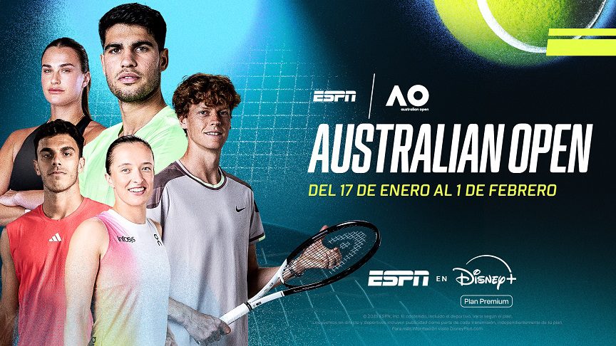 Australian Open 2026: cobertura total en ESPN y Disney+ con el regreso de la élite del tenis mundial