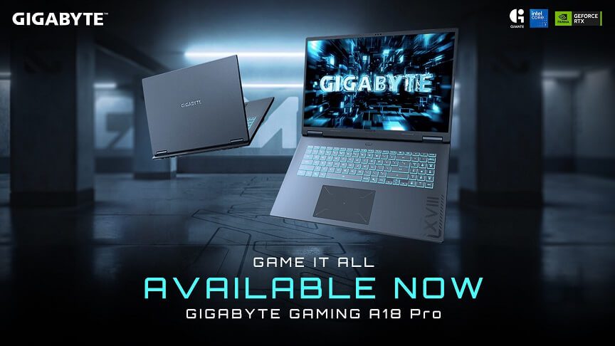 GIGABYTE GAMING A18 PRO redefine los portátiles de 18 pulgadas con diseño ultrafino