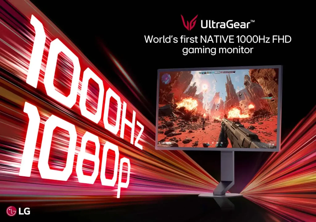 LG presenta el primer monitor gaming Full HD con 1.000 Hz nativos para revolucionar los e-sports