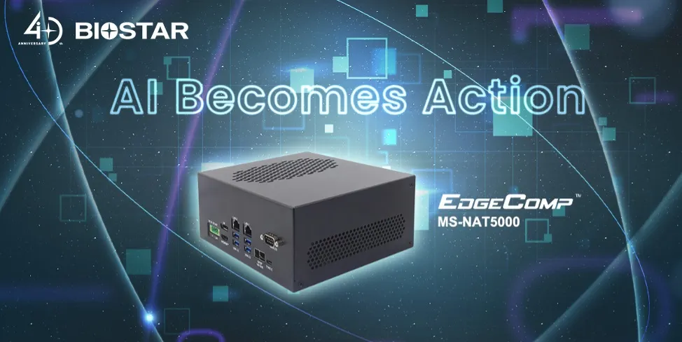 BIOSTAR introduce el sistema industrial EdgeComp MS-NAT5000 para procesamiento de inteligencia artificial perimetral con arquitectura NVIDIA Blackwell