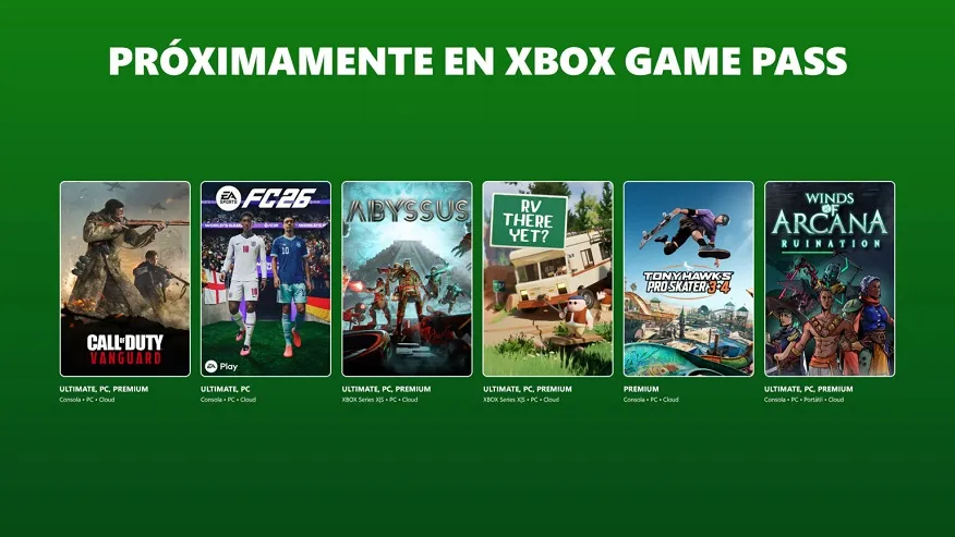 Próximos juegos en Xbox Game Pass: EA Sports FC 26, Call of Duty y más novedades
