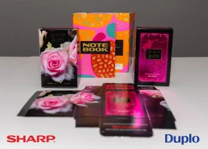 Sharp y Duplo integran acabados premium de barniz UV y metalizados para el sector de impresión de volumen