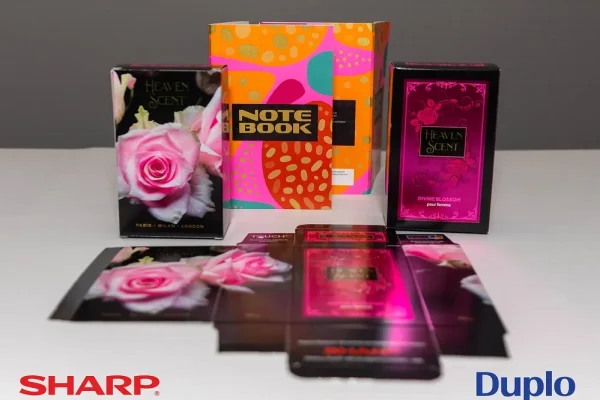 Sharp y Duplo integran acabados premium de barniz UV y metalizados para el sector de impresión de volumen